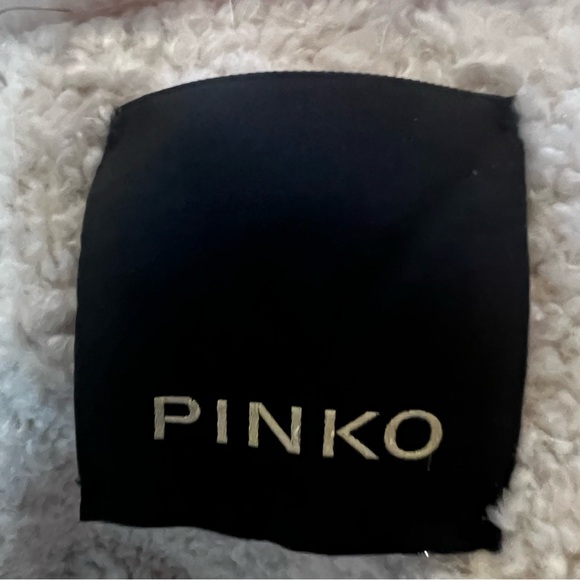 PINKO Faux Fur Trimmed Denim Jacket Size 12 - Picture 15 of 17